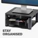 Fellowes Premium Monitor Riser Plus for 21in Capacity 36kg 5 Heights 118-168mm Graphite Ref 9169501 4040068