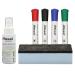 Rexel Whiteboard Cleaning Kit 4 Asst DryErase MarkersFoam EraserSpray Cleaning Fluid Ref 1903798 4041051