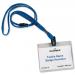 Durable Textile Name Badge Lanyards 10x440mm with Safety Closure Dark Blue Ref 811907 [Pack 10] 4041274