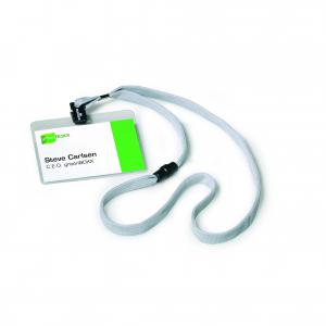 Durable Visitor Name Badges with Textile Lanyard with Safety Closure