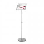 Nobo Snap Frame Display Stand for A4 Documents Adjustable Height 950-1470mm Silver Ref 1902383 4043181