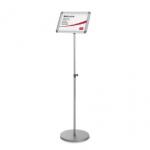 Nobo Snap Frame Display Stand for A4 Documents Adjustable Height 950-1470mm Silver Ref 1902383 4043181