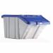 Storage Container Bin 50L 30kg Load W390xD630xH340mm White and Blue Lid [Pack 4] 4044041