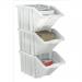 Storage Container Bin 50L 30kg Load W390xD630xH340mm White and Assorted Lids [Pack 4] 4044087