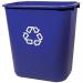 Rubbermaid Waste Basket Polyethylene Rectangular 26.6 Litres 365x260x380mm Blue Ref FG295673BLUE 4044250