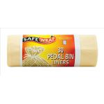 Safewrap Pedal Bin Liners 12 Litre Capacity 30 Sacks per Roll 1066x457mm White Ref RY00432 [4 Rolls] 4044416
