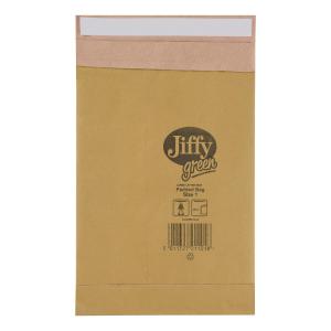 Image of Jiffy Green Padded Bags P&S Cushioning Size 1 165x280mm Ref 01900