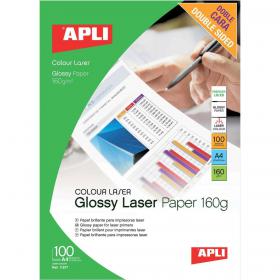 Apli Laser Paper Glossy Double-sided 160gsm A4 Ref 11817 100 Sheets 4049893
