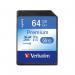 Verbatim SDHC Media Memory Card SD 2.0 FAT32 Class 10 Read 10MBs Write 10MBs 64GB Ref 44024 4051828
