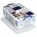 Really Useful Storage Box Plastic Lightweight Robust Stackable 50 Litre W440xD710xH230mm Clear Ref 50C 4051871