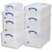 Really Useful Storage Box Plastic Lightweight Robust Stackable 50 Litre W440xD710xH230mm Clear Ref 50C 4051871