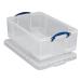 Really Useful Storage Box Plastic Lightweight Robust Stackable 50 Litre W440xD710xH230mm Clear Ref 50C 4051871