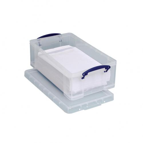 Cheap Stationery Supply of Really Useful Storage Box Plastic Lightweight Robust Stackable 12 Litre W270xD465xH155mm Clear 12C 4051939 Office Statationery