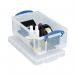 Really Useful Storage Box Plastic Lightweight Robust Stackable 5Litre W200xD340xH125mm Clear Ref 5C-PK3 4051941