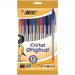 Bic Cristal Ball Pen Clear Barrel 1.0mm Tip 0.32mm Line Assorted Ref 830865 [Pack 10] 4052707