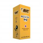 Bic Round Stic Grip Pen 1.0mm Tip 0.32mm Line Purple Ref 920412 [Pack 40] 4052931