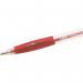 Bic Atlantis Ball Pen Retractable Cushioned Grip Medium 1.0mm Tip 0.32mm Line Red Ref 887133 [Pack 12] 4053032