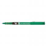 Pilot V5 Hi-Tecpoint Rollerball Pen Liquid Ink 0.5mm Tip 0.3mm Line Green Ref V504 [Pack 12] 4053900