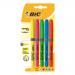 Bic Brite Liner Grip Highlighter Pen Chisel Tip 1.6-3.3mm Line Assorted Ref 824758 [Pack 5] 4055221