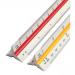 Rotring Ruler Triangular Reduction Scale 1 Architect 1:10 to 1:1250 with 2 Coloured Flutings Ref S0220481 4055382