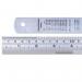 Linex Ruler Stainless Steel Imperial and Metric with Conversion Table 150mm Silver Ref LXESL15 4055428