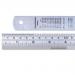 Linex Ruler Stainless Steel Imperial and Metric with Conversion Table 150mm Silver Ref LXESL15 4055428