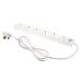 Extension Lead Power Surge Strip with Spike Protection 6 Way 2 Metre White 4058139
