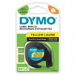 Dymo LetraTag Tape Plastic 12mmx4m Hyper Yellow Ref 91202 S0721620 4059123