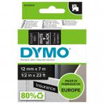 Dymo D1 Tape for Electronic Labelmakers 12mmx7m White on Black Ref 45021 S0720610 4059201