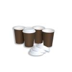 Hot Drink Cup Single Walled & Drink Through Lid Combi Pack 10oz 296ml Ref 0511093 [Pack 50] 4060308