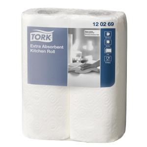 Image of Tork Kitchen Towels Extra Absorbent Recycled 2-ply 64 Sheets per Roll