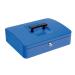 5 Star Facilities Cash Box with 5-compartment Tray Steel Spring Lock 12 Inch W300xD240xH90mm Blue 4063628