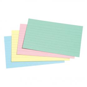 5 Star Office Record Cards Ruled Both Sides 5x3in 127x76mm Assorted Pack of 100 40663X