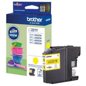 Photos - Ink & Toner Cartridge Brother LC221Y Inkjet Cartridge Page Life 260pp Yellow Ref LC221Y 