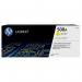 The picture features a set of HP ink cartridges, specifically the 508A Laser Toner Cartridge in bright yellow. The cartridges have a page life of 5000pp and are labeled with the reference CF362A 4071952. They are neatly stacked and ready for use in a printer.