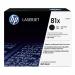 The HP Ink Cartridges HP 81X Black LaserJet Toner Cartridge has a sleek black design and a page life of 25000pp. Its label reads CF281X 4072256.