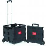 Crate Trolley Foldable Capacity 35kg/44 litres 430x380x1000mm Black 4076007