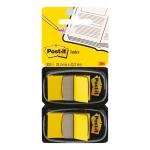 Post-it Index Flags 50 per Pack (x2) 25mm Yellow Ref 680-YEEU [Pack 2] 4076285