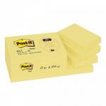 Post-it Recycled Notes Pad of 100 38x51mm Yellow Ref 653-1Y [Pack 12] 4076339