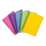 Notebook Sidebound Twin Wire 80gsm Ruled & Perforated 120pp A5 Assorted Colours C [Pack 10] 4076510
