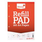 Silvine Refill Pad Headbound 75gsm Ruled Margin Perf Punched 4 Holes 160pp A4 Red Ref A4RPFM [Pack 6] 4076523