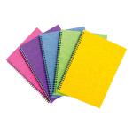 Notebook Sidebound Twin Wire 80gsm Ruled & Perforated 120pp A4 Assorted Colours C [Pack 10] 4076665