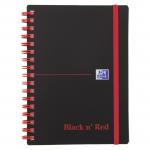 Black n Red Notebook Wirebound PP 90gsm Ruled and Perforated 140pp A6 Ref 100080476 [Pack 5] 4077090
