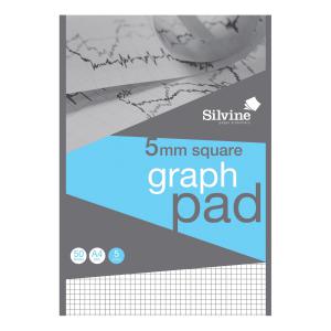 Silvine Student Graph Pad 90gsm 5mm Quadrille 50 Sheets A4 Ref A4GPX