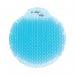 The photo features a row of toilet blocks from Waypoint Corporation, equipped with P-Wave urinal screens in an ocean mist color. These screens are part of a pack of 10 and can be seen hanging in the urinals.