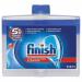 The image shows a bottle of Reckitt Benckiser Group plc Dish Washing Finish Dishwasher Cleaner Liquid, containing 250ml. The label reads Dishwasher Cleaner and Liquid with a reference number. The bottle also has the companys logo on it.