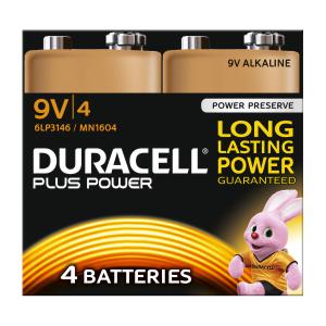 Duracell Plus Power Battery Alkaline 9V Ref 81275463 Pack 4 4085961