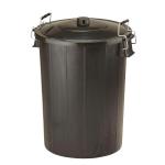 Refuse Bin With Lid and Metal Clip Handles 80 Litre Black Ref GN346 4087833