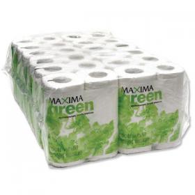 Maxima Green Toilet Rolls 2-Ply 102x92mm Pkd 4 Rolls of 200 Sheets White Ref 1102004 Pack of 48 4094064