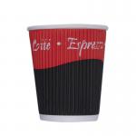 Ripple Paper Cups Triple Walled PE Lining 8oz 236ml Varied Design Ref RY00749 [Pack 25] 4095997